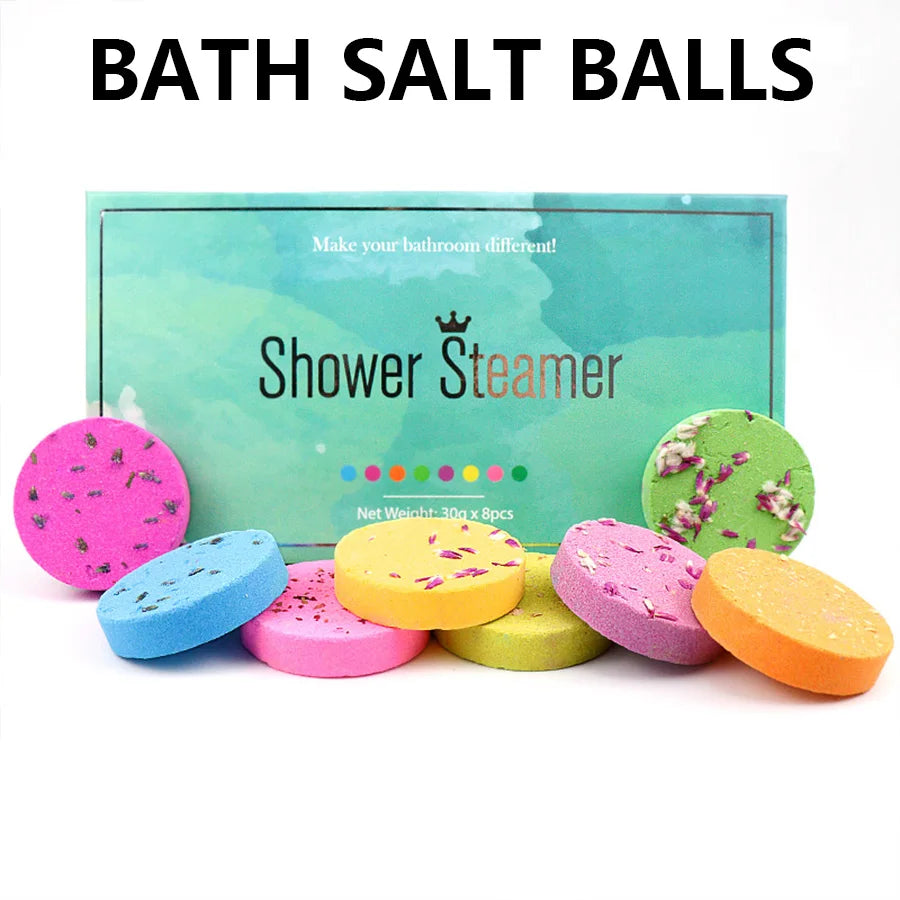 8pcs Exfoliating Bath Bombs With Essential Oils