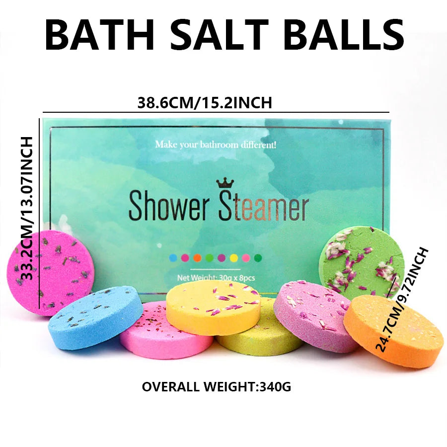 8pcs Exfoliating Bath Bombs With Essential Oils